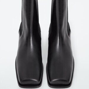 COS SQUARE-TOE LEATHER CHELSEA BOOTS